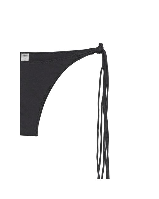Frankie's Bikinis Black X Jennie Camille Fringe-Detail Bikini Bottoms
