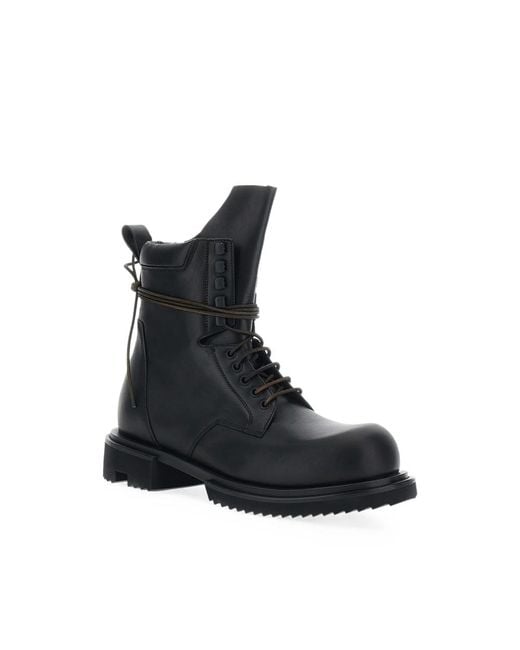 Rick Owens Black Gabe Lace-Up Leather Boots for men