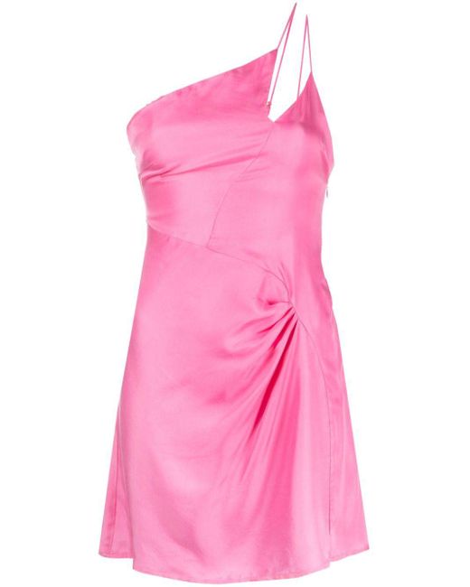 Suboo Pink Jasper Twist-Detail One-Shoulder Minidress