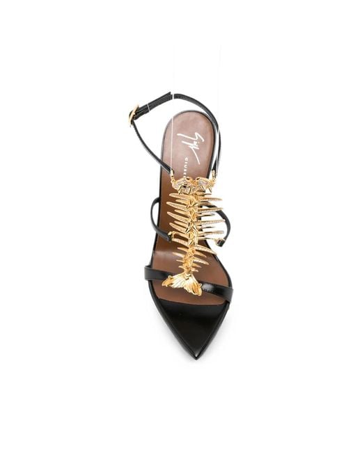 Giuseppe Zanotti Metallic Slim 2.0 105 Crystal-Embellished Fishbone Sandals