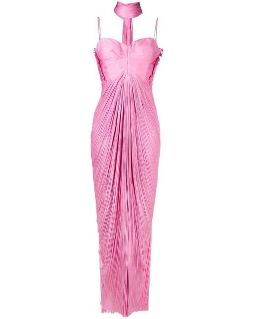 Maria Lucia Hohan Pink Kallie Plissé-detail Gown