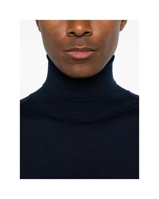 Canali Blue Sweater Virgin Wool for men