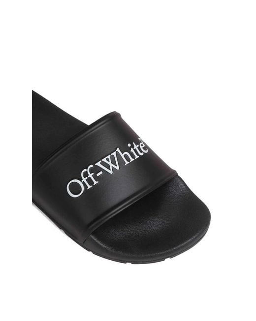 Off-White c/o Virgil Abloh Blue Bookish Logo Slides for men