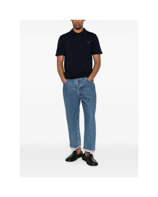 A.P.C. Blue Polo Shirts for men