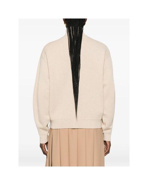 Kujten Natural Quarter-Zip Cashmere Sweater