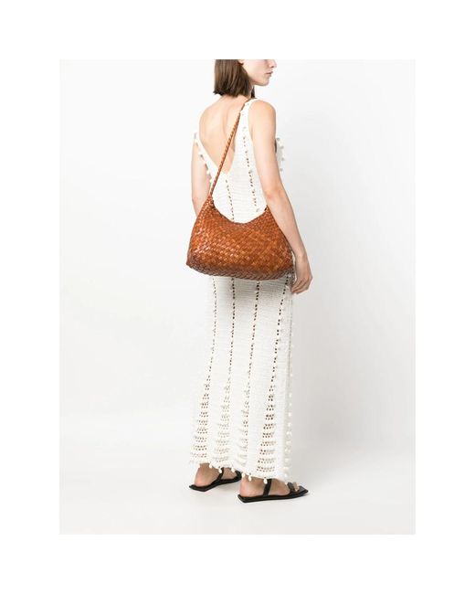 Dragon Diffusion Brown Big Santa Croce Shoulder Bag