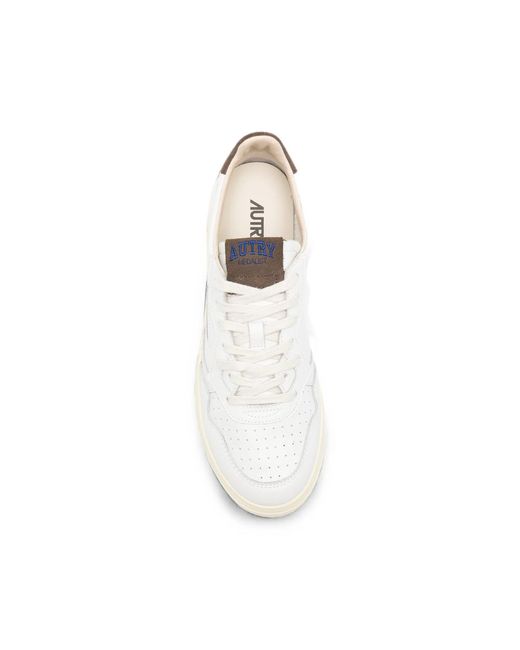 Autry White Medalist Logo-Patch Sneakers for men