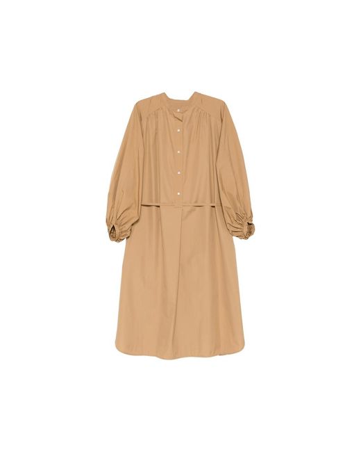 Loulou de Saison Natural Gathered Sleeve Dress