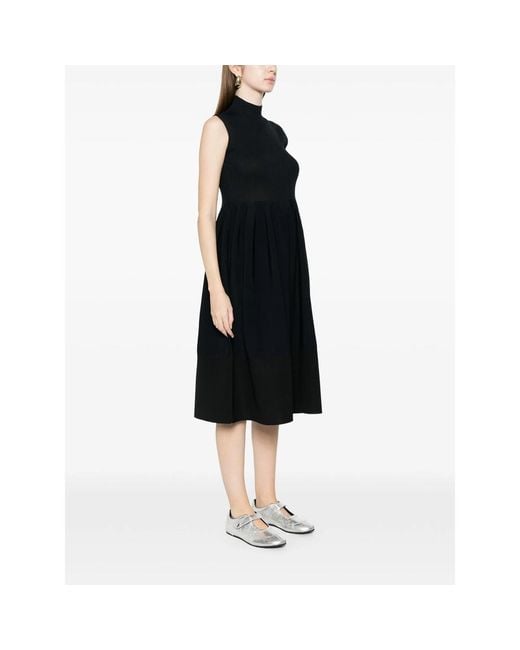CFCL Black Rivulet Ribbed Midi Dress