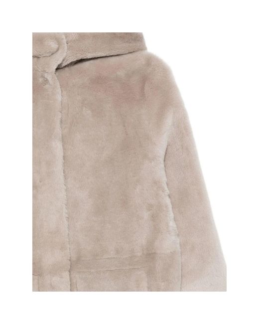 Simonetta Ravizza Natural Hooded Shearling Coat