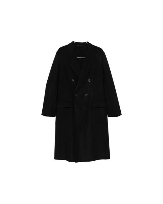 Saint Laurent Black Double-Breasted Coat for men