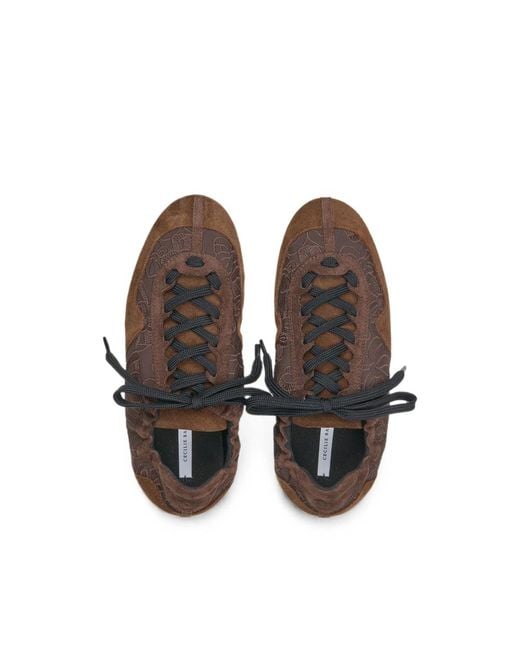 CECILIE BAHNSEN Brown Blaise Floral-Embroidered Sneakers