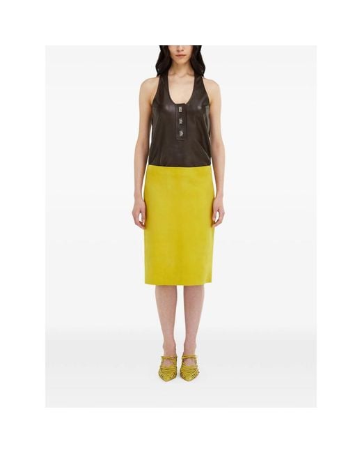 Ferragamo Yellow Midi Skirts