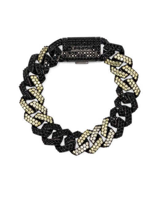 DARKAI Black Danger Rhinestone-Embellished Bracelet for men