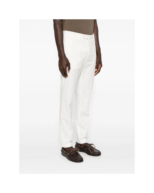 Incotex White Straight Trousers for men