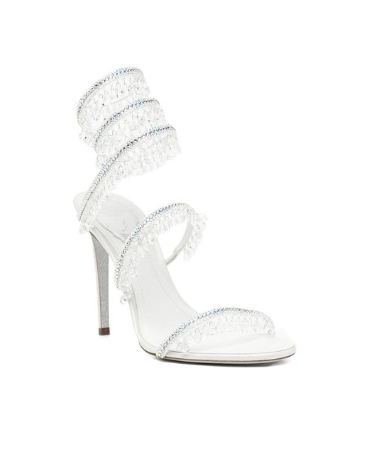 Rene Caovilla White Open-Toe Sandals