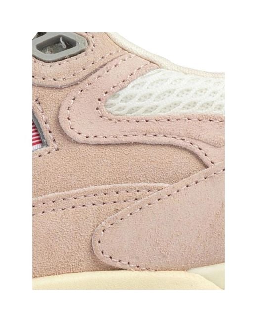 Autry Pink Hyperway Suede Lace-Up Sneakers