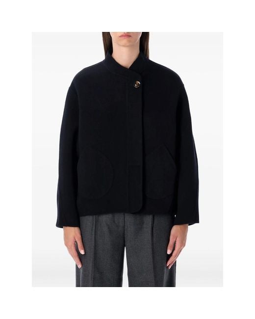 Soeur Black Windsor Patch-Pocket Coat
