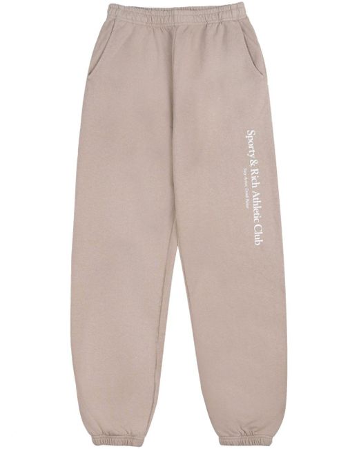 Sporty & Rich Natural Athletic Club Cotton Track Pants