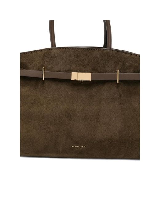 DeMellier London Brown Midi Hudson Suede Tote Bag