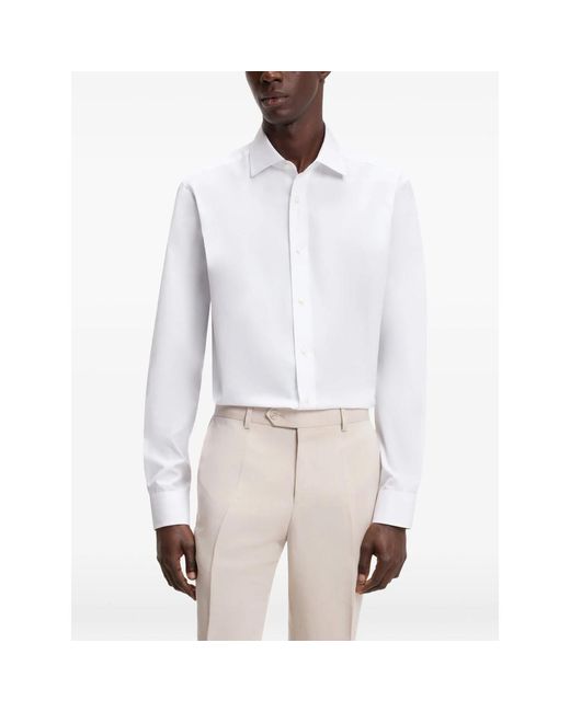 Beckham X Boss White Long-Sleeved Cotton Shirt for men