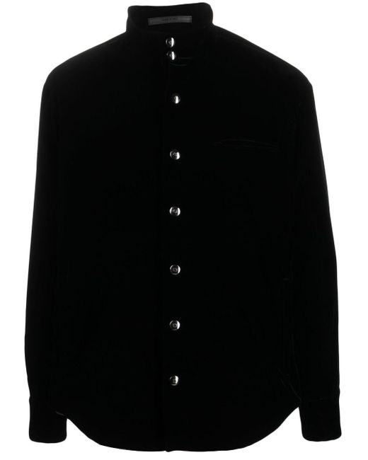 Giorgio Armani Black High-neck Long-sleeved Shirt for men