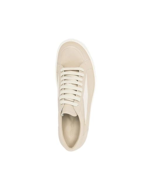 Rick Owens White Contrast Panel Sneakers for men