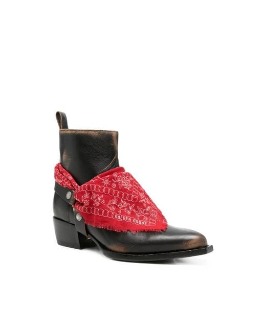 Golden Goose Deluxe Brand Red Debby Pointed-Toe Boots for men