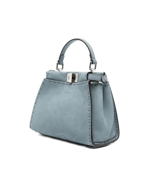 Fendi Blue Mini Peekaboo Tote Bag