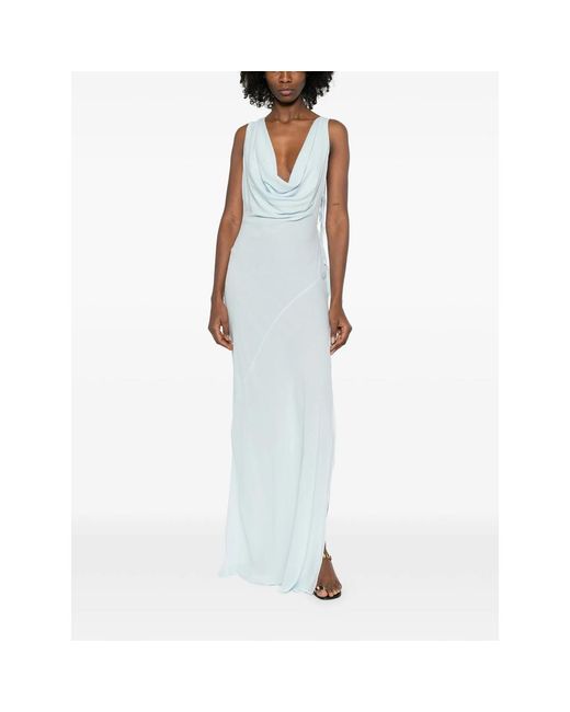 ANDAMANE Blue Minerva Cowl Sleeveless Maxi Dress