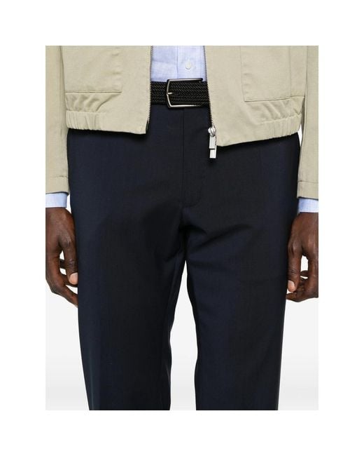 Incotex Blue Textured Trousers for men