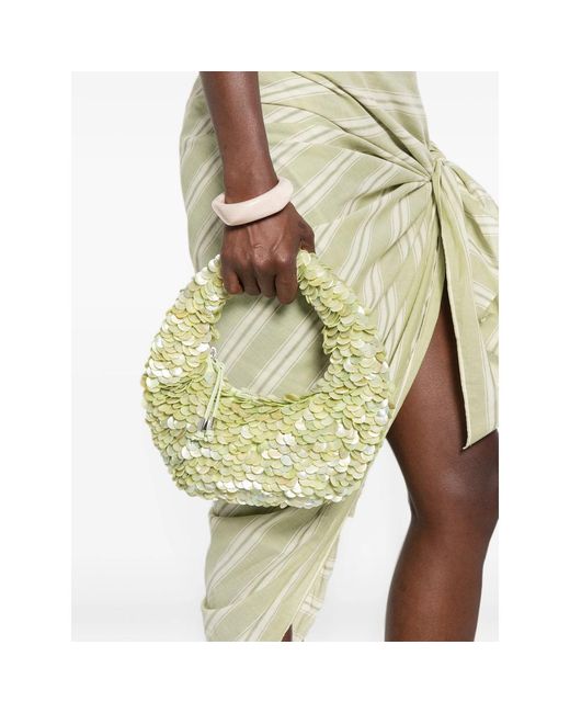 Staud Green Reef Sequin-Embellished Tote Bag