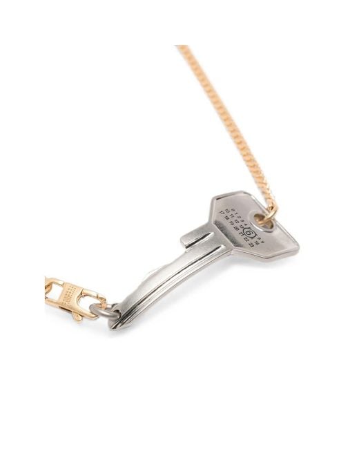 MM6 by Maison Margiela Metallic Key-Pendant Curb-Chain Necklace