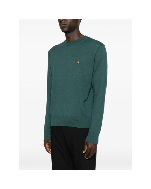 Vivienne Westwood Green Alex Orb-Embroidered Sweater for men