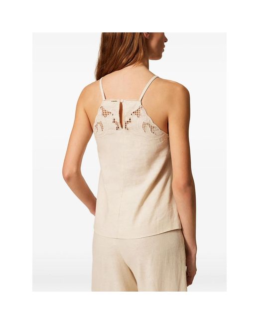 Twinset Natural Embroidered Blouse