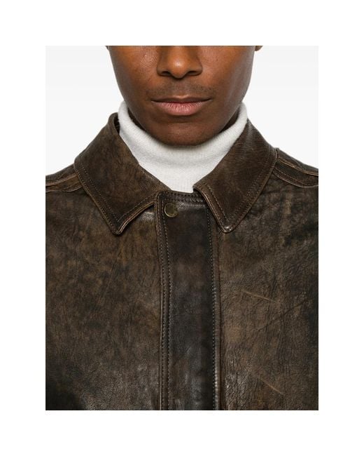 SANTORO Green Distressed-Effect Jacket for men