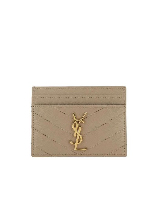 Saint Laurent Gray Neutrals Wallets & Purses