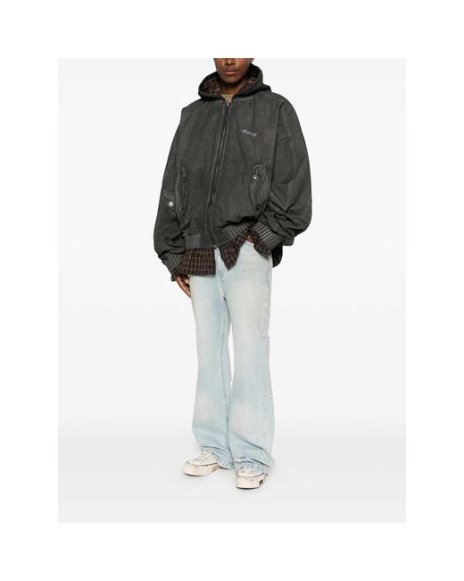 MADFRENZY Gray Hooded Jacket for men