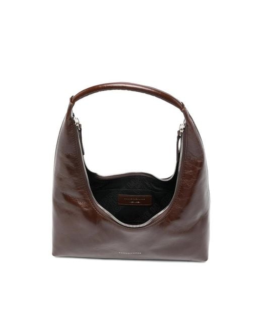 MARGE SHERWOOD Brown Crinkle Shoulder Bag