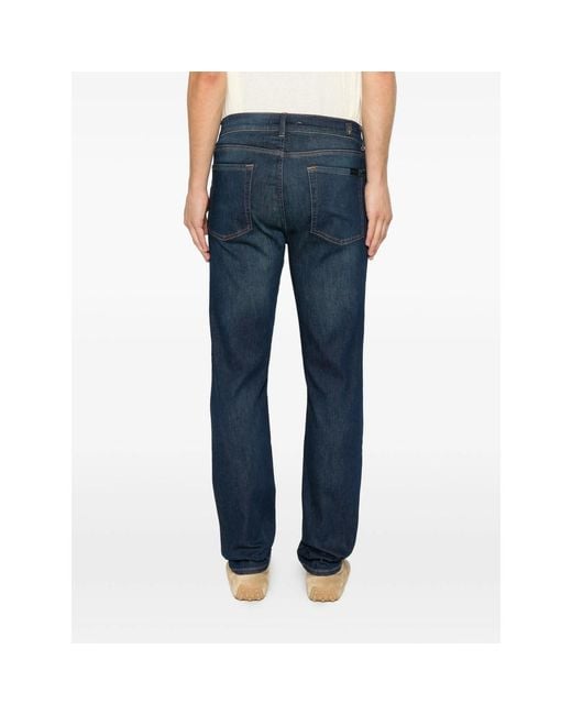 7 For All Mankind Blue Faded-Effect Jeans for men