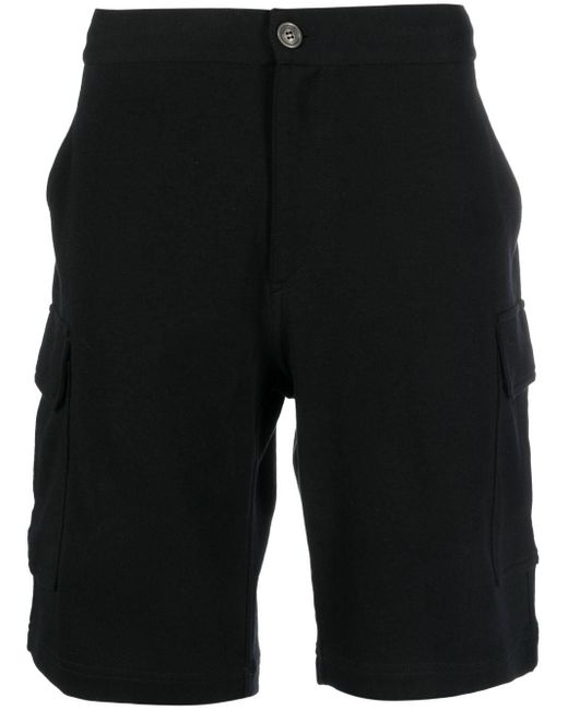 Brunello Cucinelli Black Cargo-pockets Bermuda Shorts for men