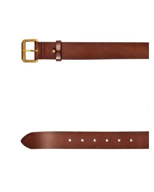 Saint Laurent Brown Buckle Leather Belt