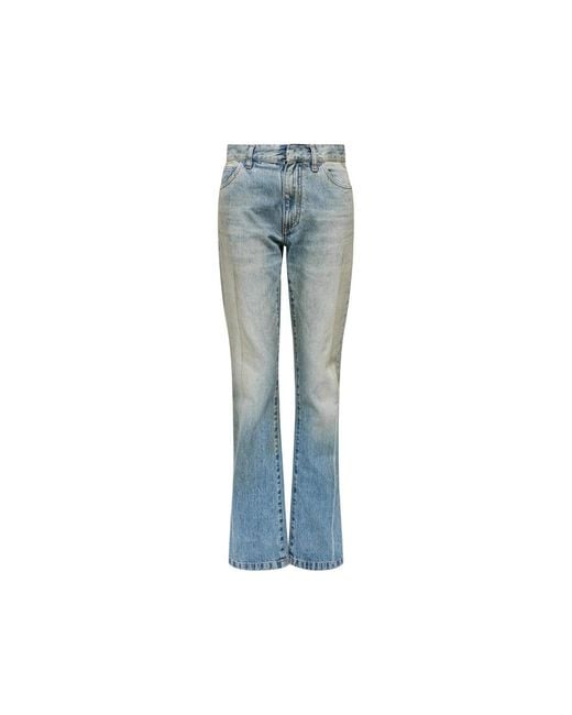 MM6 by Maison Margiela Blue Faded Flared Jeans