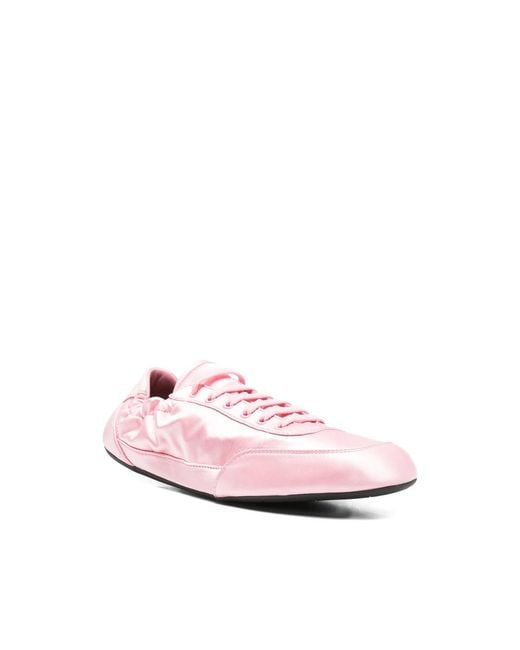 Prada Pink Collapse Ruched Sneakers