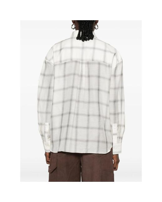 IRO White Check-Pattern Button-Down Shirt