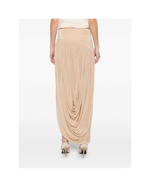 Ferragamo Natural Pleated Viscose Skirt