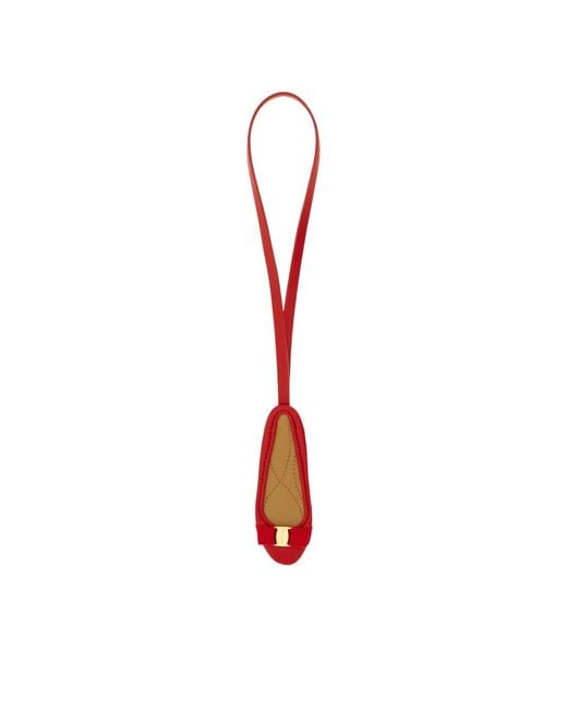 Ferragamo Red Keyring With Grosgrain Bow