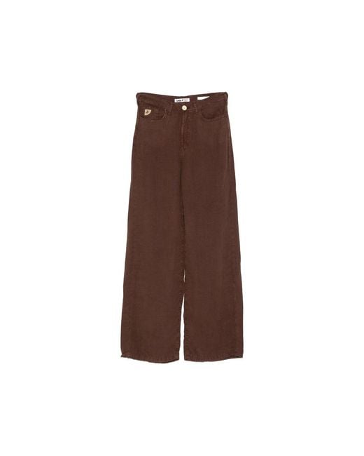 Lois Brown High-Waisted Trousers