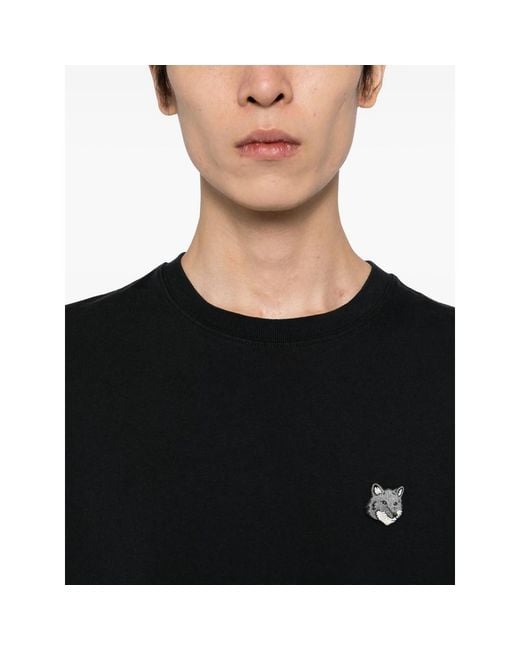 Maison Kitsuné Black T Shirts for men