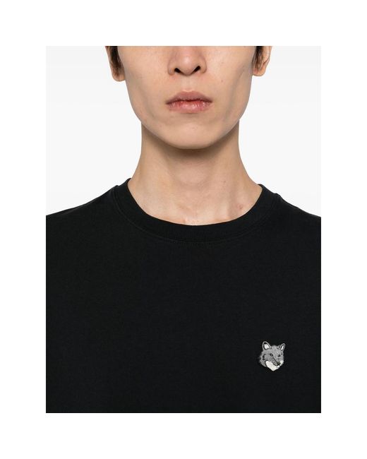 Maison Kitsuné Black Bold Fox Head Patch T-Shirt for men